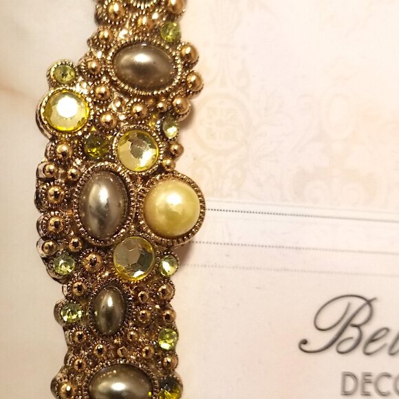 Cabochon, Crystals and Pearls Photo Frame Belle Maison Jeweled Tabletop … - Picture 10 of 14